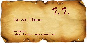 Turza Timon névjegykártya